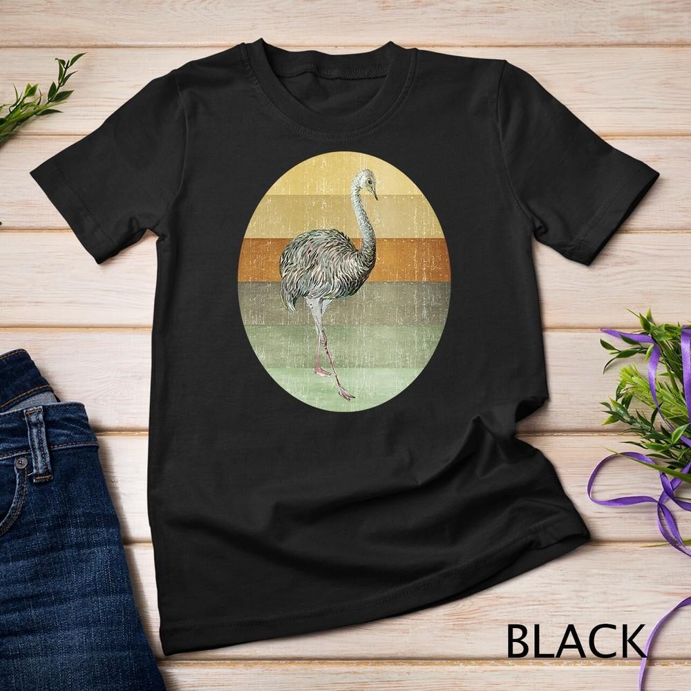 

Australian Emu Bird Watercolor on Distressed Sunset Unisex T-shirt 3XL