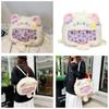 Plush Cat Shoulder Bag With Transparent Compartment For Daily Casual Use
