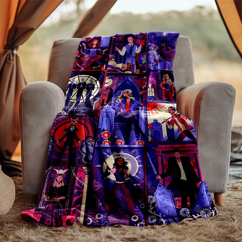 Buffy Flannel Blanket Soft Warm All-Season Throw, Design for Camping, Car Travel, Hiking Sofa, Bed, Office Perfect Gift for Parties