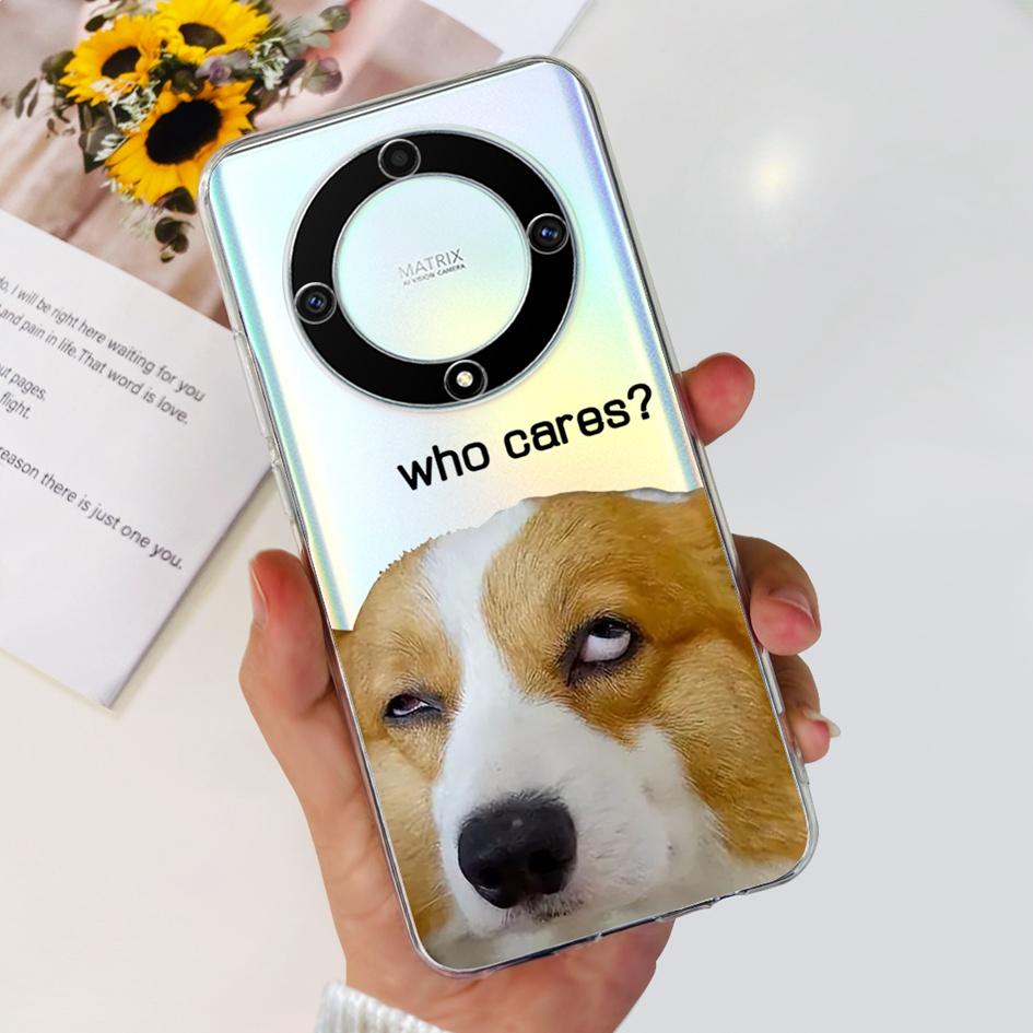 For Honor X9b 5G Case ALI-NX1 Popular Flower Soft Clear Silicon TPU Cover For Honor X9a RMO-NX1 HonorX9 ANY-NX1 Shockproof Funda