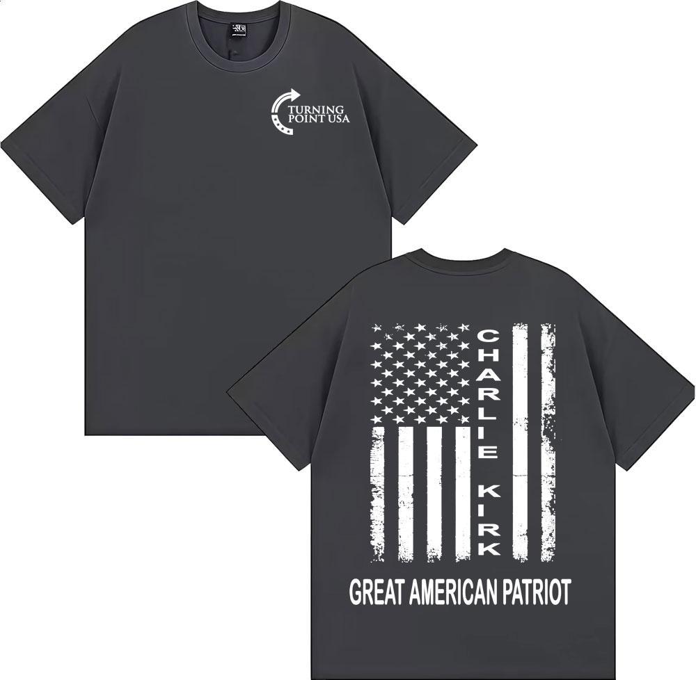 Pray for Charlie Kirk Great American Patriot Tshirts for Men High Street 90s Vintage T Shirt Unisex Fashion Cozy Cotton Tshirt