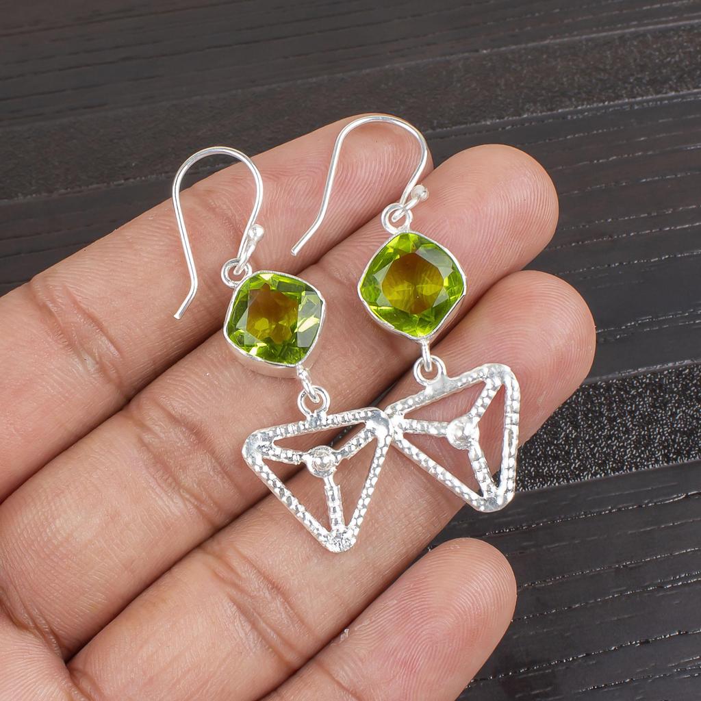 Wonderful Peridot Earrings Gemstone Jewelry, 925 Solid Sterling Silver Earrings, Handmade Jewelry Birthstone Earrings, Gift For Him