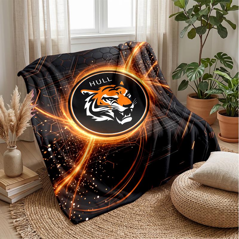 Coperta in Flanella con Stampa Hull City Football, Morbida Calda Leggera Coperta Plaid per Divano Letto Campeggio