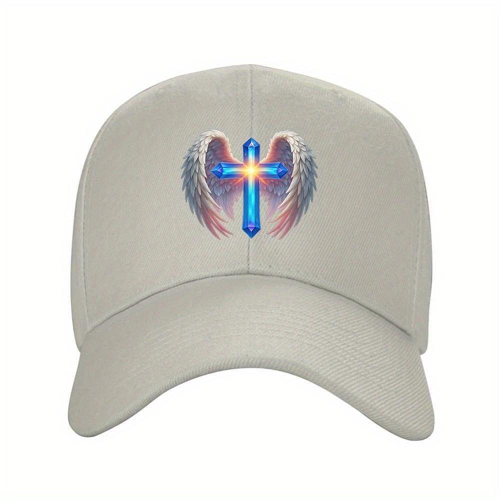 Crystal Cross And Wings Baseball Cap Unisex Adjustable Outdoor Golf Hat