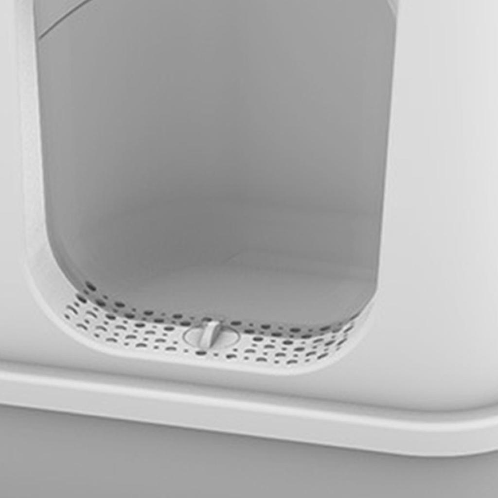 Large Cat Toilet Split Litter Box Tray Fully Enclosed Activated Carbon Deodorization Greyish White