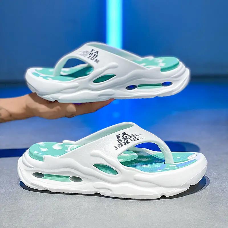 Beach Men's Shoe Shiatsu Platform Slides Flip Flops Y2k Fun Pvc Low Price Rubber Designer Luxury Clappers 2025 Eva Male Slipper