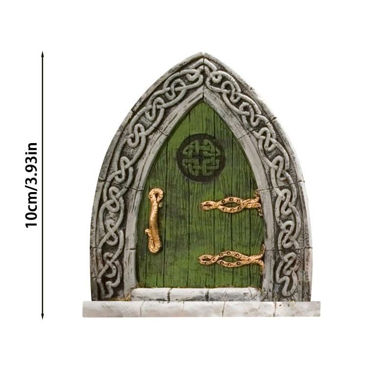 1 PC Miniature Fairy Door Figurines Statues for Outdoor Yard Art Garden Tree Decor With Engraved Design Fairy Garden Door