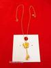 Gold Butterfly Tassel Necklace & Ring Set - Silk Floss Flash Design for Mid-Autumn Festival