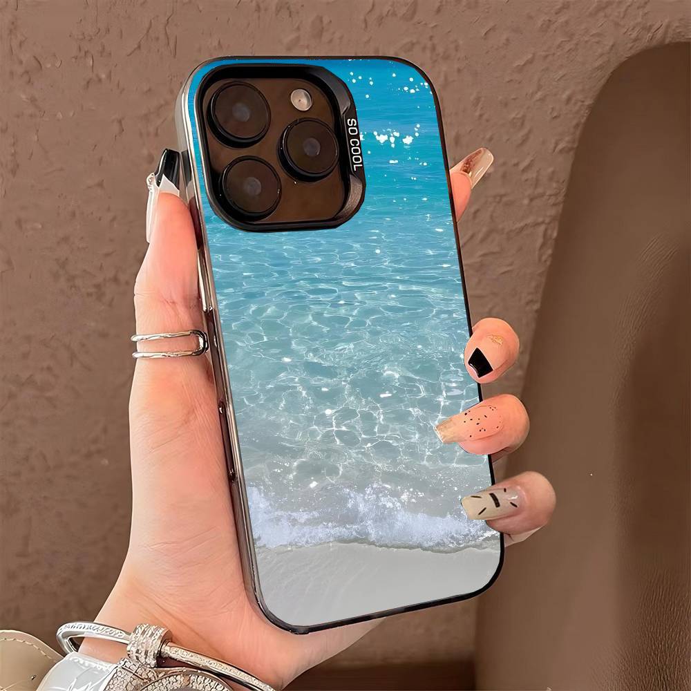 Waves phone case for iPhone 17 17Air 16 15 14 13 12 11 Pro Max Plus Colorful Silver