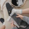 Women's Autumn and Winter Plush and Warm Matching Color Double Mouth Wool Tube Pile Socks