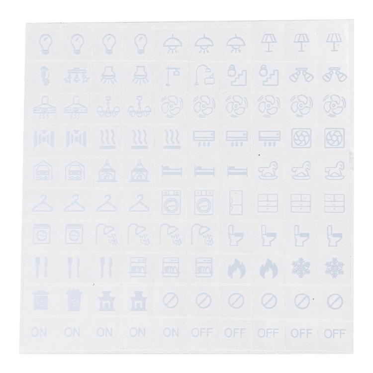 

100 шт. Наклейки-этикетки для выключателей света Прозрачные бытовые знаки для света, вентилятора, обогревателя Водонепроницаемые этикетки для панели выключателей