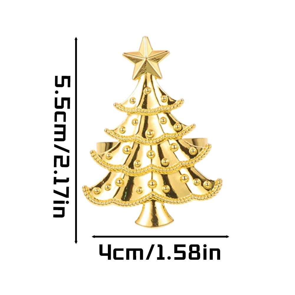 5Pcs Christmas Napkin Rings Set Xmas Tree Ornaments Creative Napkin Buckle Christmas Banquet Home Kitchen Dinner Table Decor