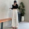 High-waisted Wide-leg Jeans for Women In Autumn and Winter New Slim Straight Pants Loose Draped Floor Pants Plus Velvet