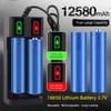 1/2 Slot Charging Adapter Rechargeable Battery for 18650 3.7V Battery USB Fast Charging with LED Status Display for Travel