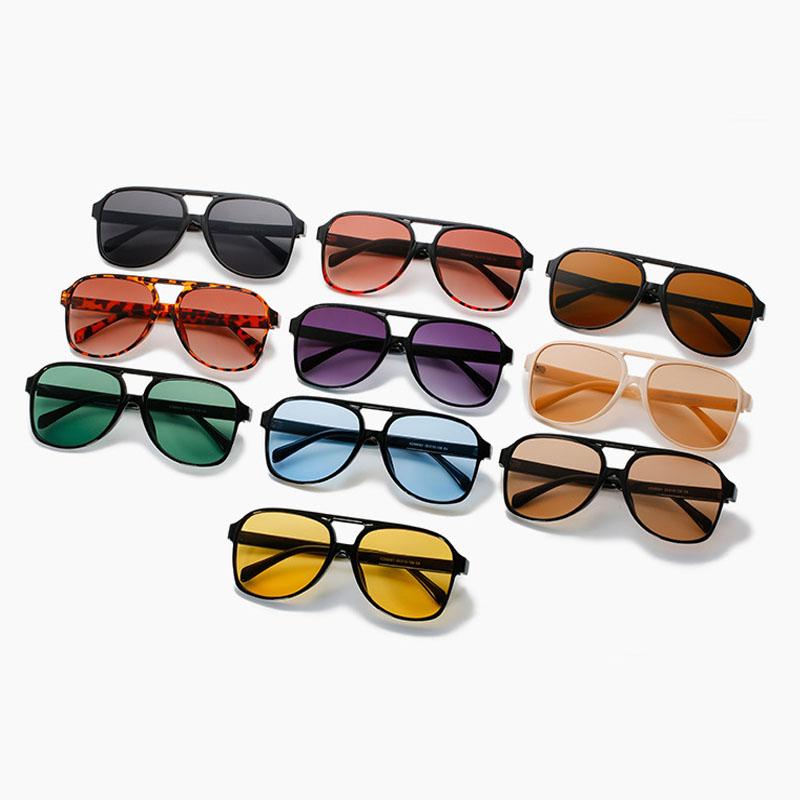 Retro Doppelbrücken Damen nicht polarisierte Sonnenbrille Mode Anti-Blaulicht-Brille Trendy Hollow Leopard Brille