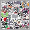 Schnauzer Graffiti Stickers: 50 Cute Cartoon Dog Decals for Water Bottles, Phones, and Suitcases