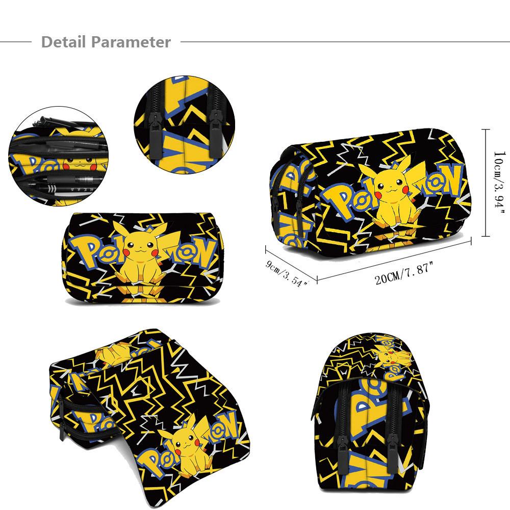 Set Zaino per Bambini Pokemon Pikachu con Tessuto Oxford per Scuola e Uso Quotidiano