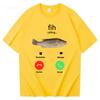 Fih Chiamata Ricordami Messaggio Rifiuta Accetta Chiamata Telefonica T-shirt Pesce Divertente Abbigliamento Pescatore T-shirt Uomo Donna Cotone Tee