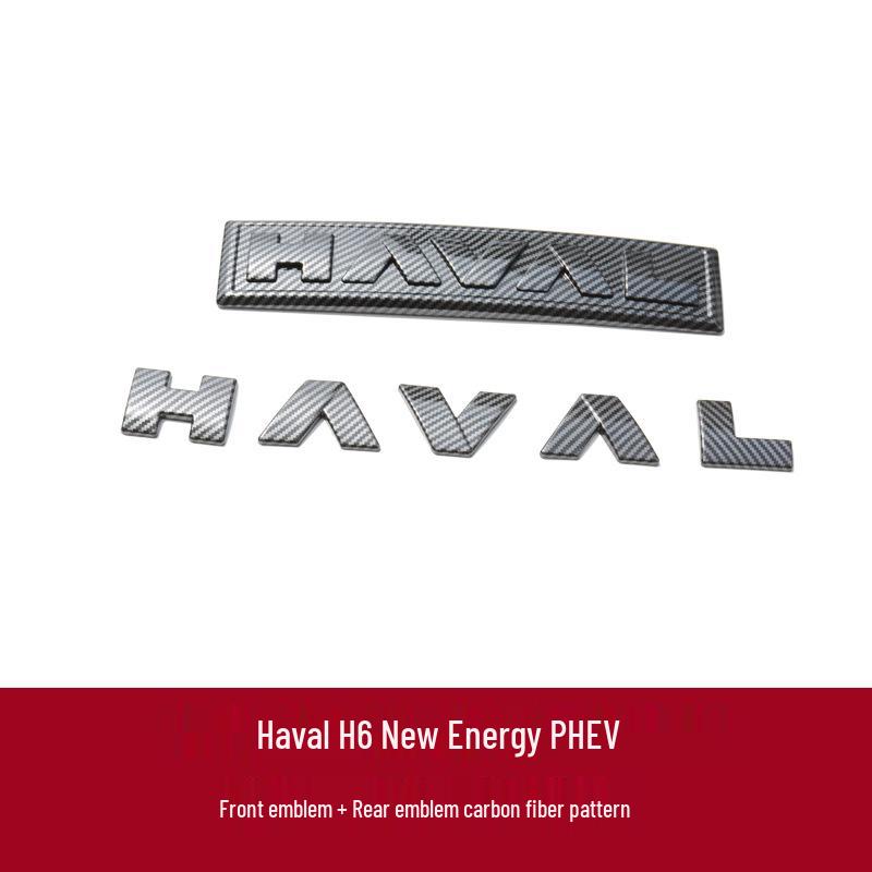 Haval 2. Gen Big Dog PHEV H6 Kohlefaser-Emblemabdeckungen (Vorne hinten)