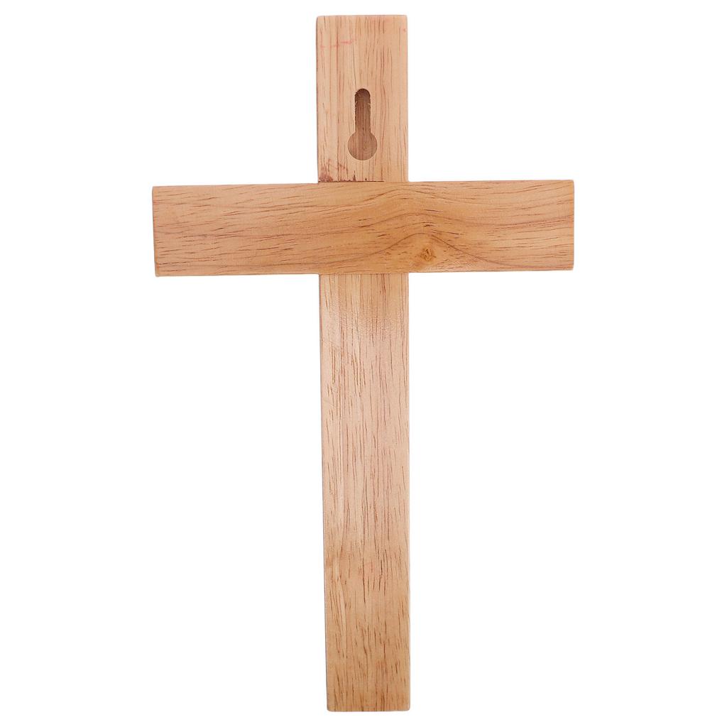 Holzkreuz zum Aufhängen an der Wand Christliche Dekoration Religiöses Kruzifix Natürliche Holzmaserung Warme Haus- und Kirchen-Hängedekoration 25cmx14.5cm