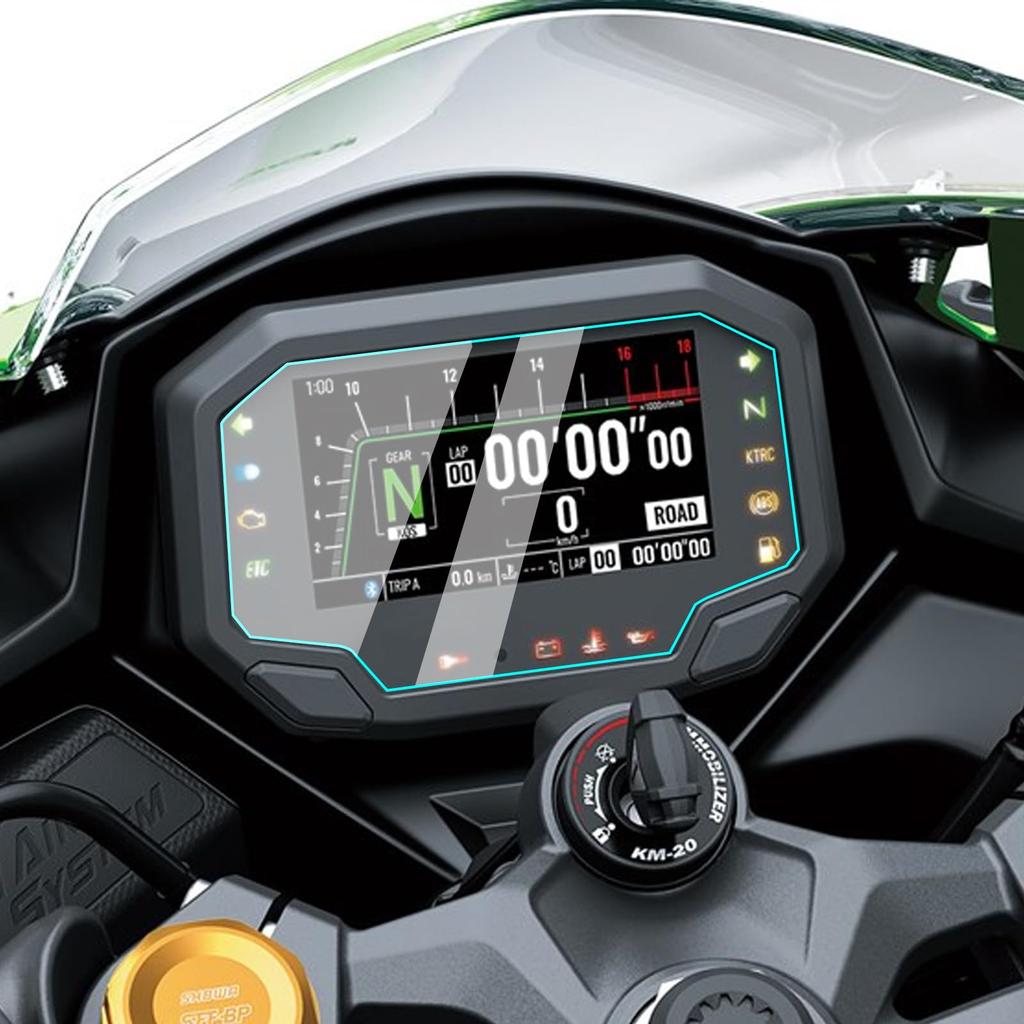 2 Sets of Motorcycle Meter Protection Film for Kawasaki ZX-25R/SE (2023~) ZX-4R/SE ZX-4RR (2024~) ZX-6R (2024~) ZX-10R (2021~)