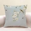 Vintage Oriental Floral Bird Print Cushion Cover Peach Skin Oriental Throw Pillowcase Sofa Living Bedroom Home Decor Pillow Case