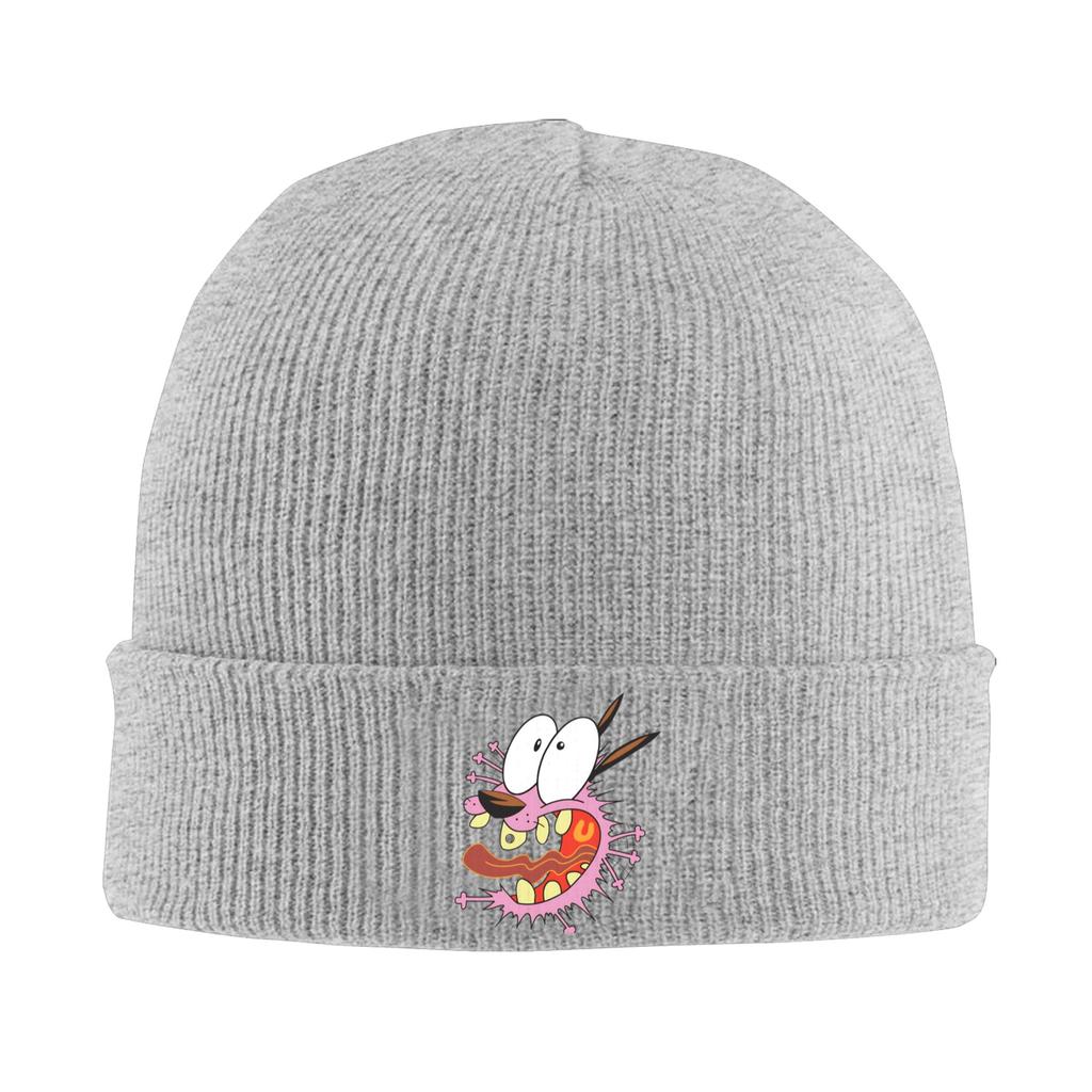 Courage Dog  Beanie Hats  Bonnet Hats Female Male Casual Kpop Knitting Hat Autumn Pattern Thermal Elastic Caps