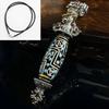 Koi Fish Nine-eye Celestial Bead, Vajra Staff Pendant, Six-character Precept for Subduing Demons, Aged Folk Art Jewelry Piece