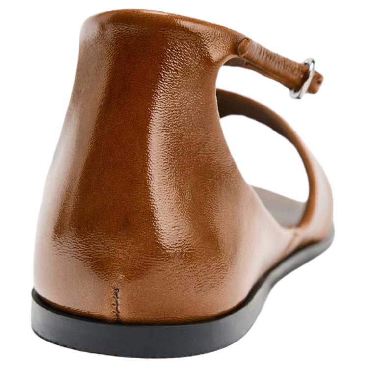 Zara Fashionable Minimalist One-Strap Sandals Women Sandals Brown 1602610105