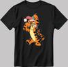 Winnie The Pooh Funny Tigers Chirstmas Hat Black TShirt