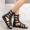 2025 New Hollow Casual Sandalias Open Toe Cross Strap Ladies Shoes Wedges Summer Roman Black Sandales Boots Large Size 35-43