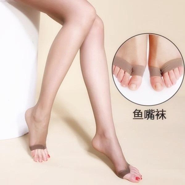 Fish mouth stockings women's anti-hook silk summer ultra-thin invisible open-toed pantyhose split-toe leakage toes bare legs bottoming socks