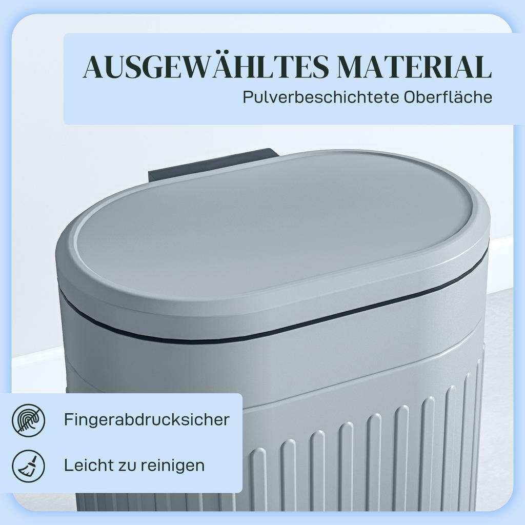 20L Metal Kitchen Bin, with Soft-Close Lid - Grey