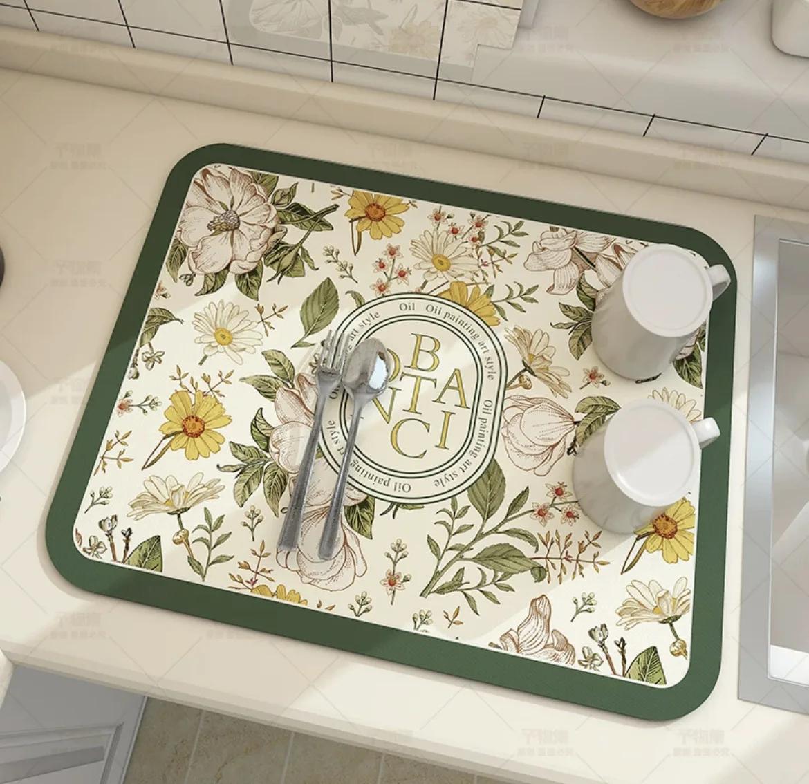 

Суперабсорбирующий кухонный коврик, противоскользящий, кофейный столик, для сушки посуды, для сушки, быстросохнущий, место под кран 28x38cm