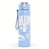 1PC Faint line abstract sketch print 750ml colorful plastic sports water bottle leakproof pop up lid with straw for outdoor work home use