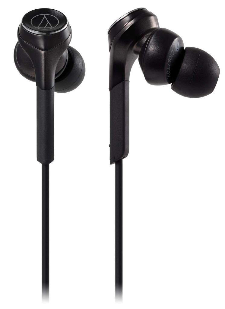 Audio-Technica SOLID BASS In-Ear Earphones, Wired, Deep Bass, High-Resolution Audio Compatible, Black, ATH-CKS770X BK