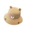 Cute Kids Sun Hat With 3D Cartoon Bear And Dinosaur Summer UV Protection Bucket Cap For Boys And Girls Straw