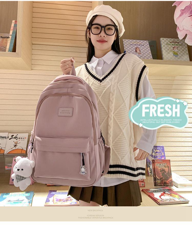 Niche High-Capacity Backpack for Women - Ideal for High School & College, Versatile and Stylish Double Shoulder Campus Bag