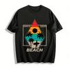 Vintage 1991 Beach Surfing Coconut Tree Graphic Casual Tee Pure Cotton T-shirt