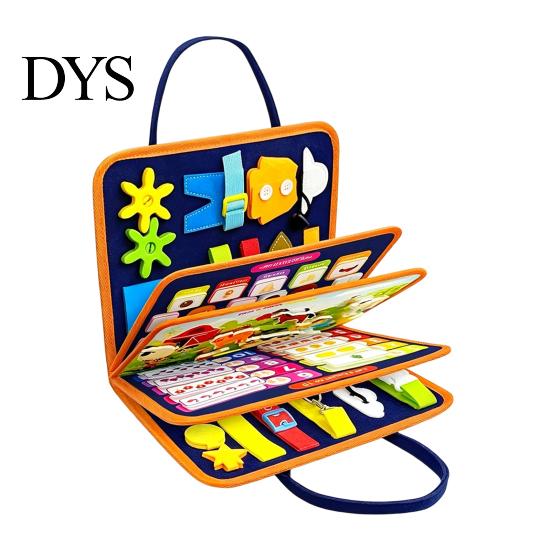 Toddler Travel Activity Bag Montessori Busy Board for Toddlers, Multiple Modules Sensory Learning Felt Early Childhood Educational Tool Book,