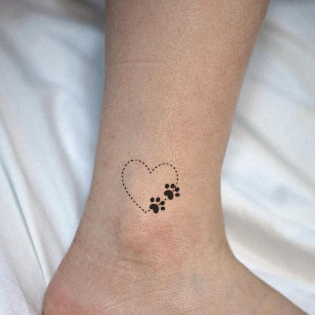 Atmospheric Love Paw Print Tattoo Sticker, Advanced Sense Point Thorn Design, Waterproof And Wear-Resistant, Personalized Sticker