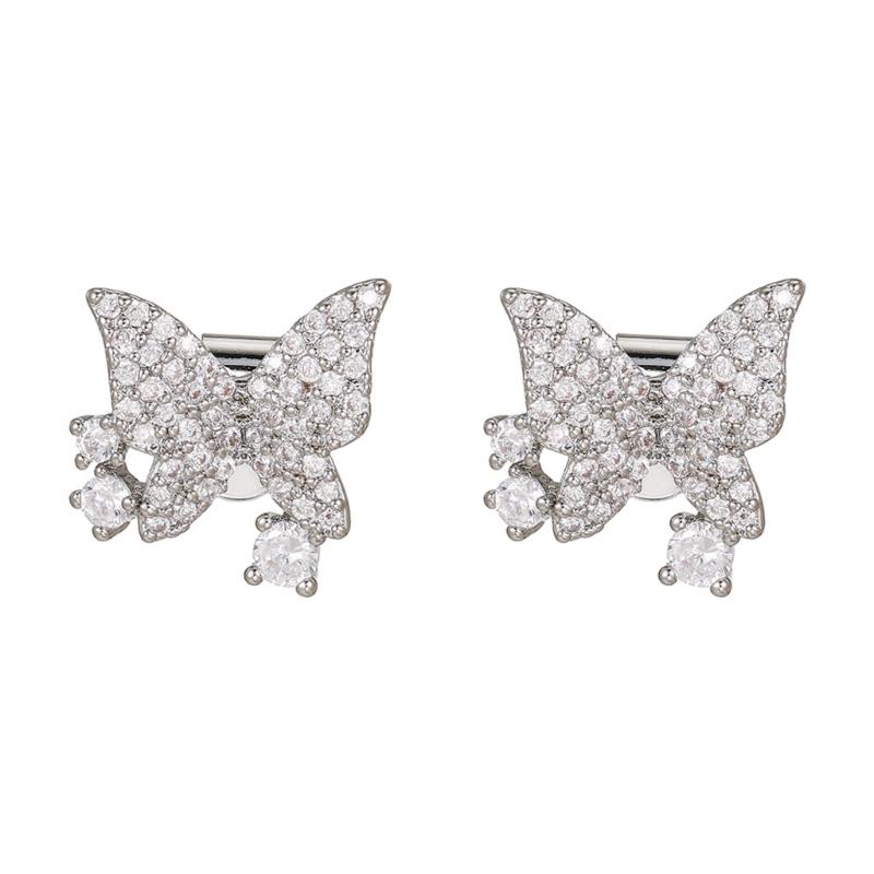 

Shining Zircon Stone Butterfly Earphone Charms Compatible for Freeclip 1/2 Models Headphones Ear Clip Decors Secure серебряный