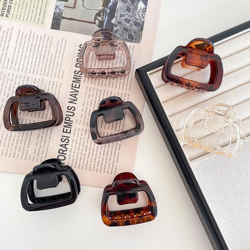 2024 New Style Small Square Claw Clip for Thin Hair - Shark Hairpin for Half Updo Hairstyles.