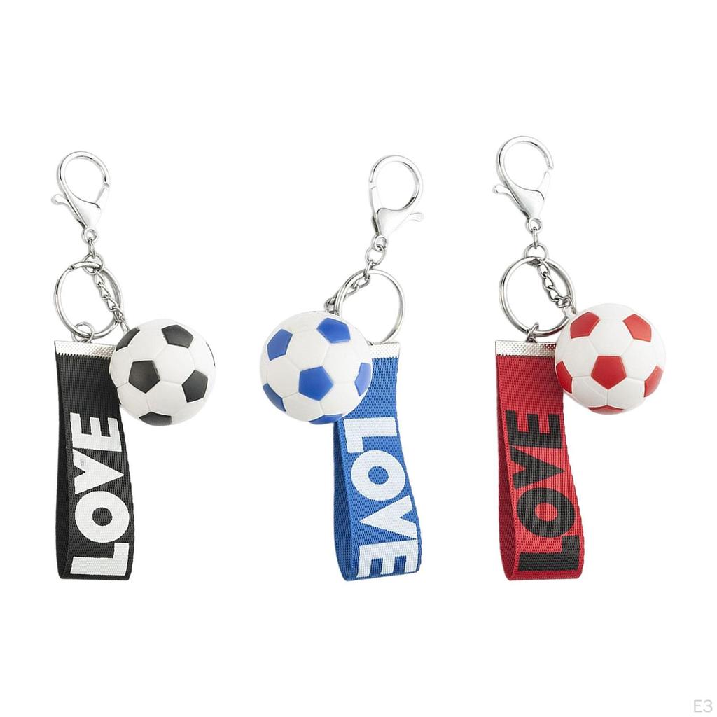 Creative Soccer Keychain Alloy Sport Key Chains for Men Women Boys Girls Wallet Backpack Bag Charms