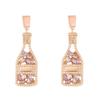 Holiday Style Versatile Temperament Diamond Set Oil Drop Fashion Imitation Pearl Wine Bottle Shape Perfume Bottle Earrings