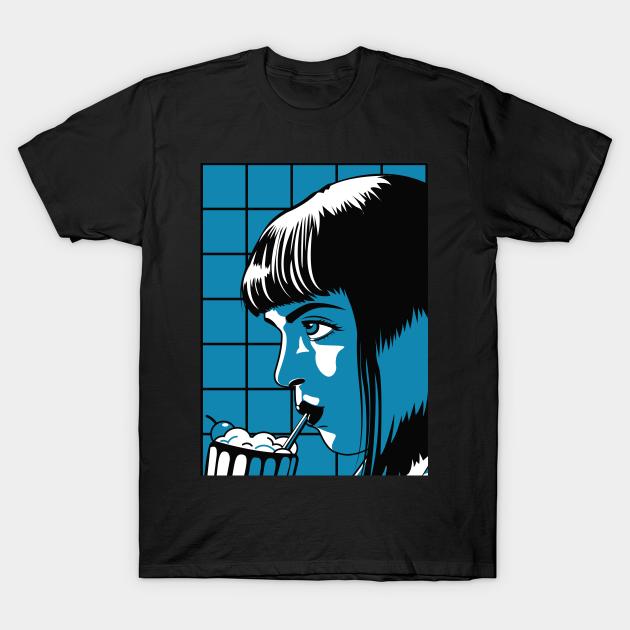 Funny Pulp Fiction TShirt Mia Wallace Quentin Tarantino Graphic Tshirts 90s Vintage Women Men Breathable Comfortable Tee Shirts