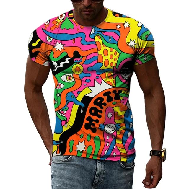 Personality Abstract Color Men Casual Fashion 3D Printed Street Style Summer Tees Harajuku T-Shirts