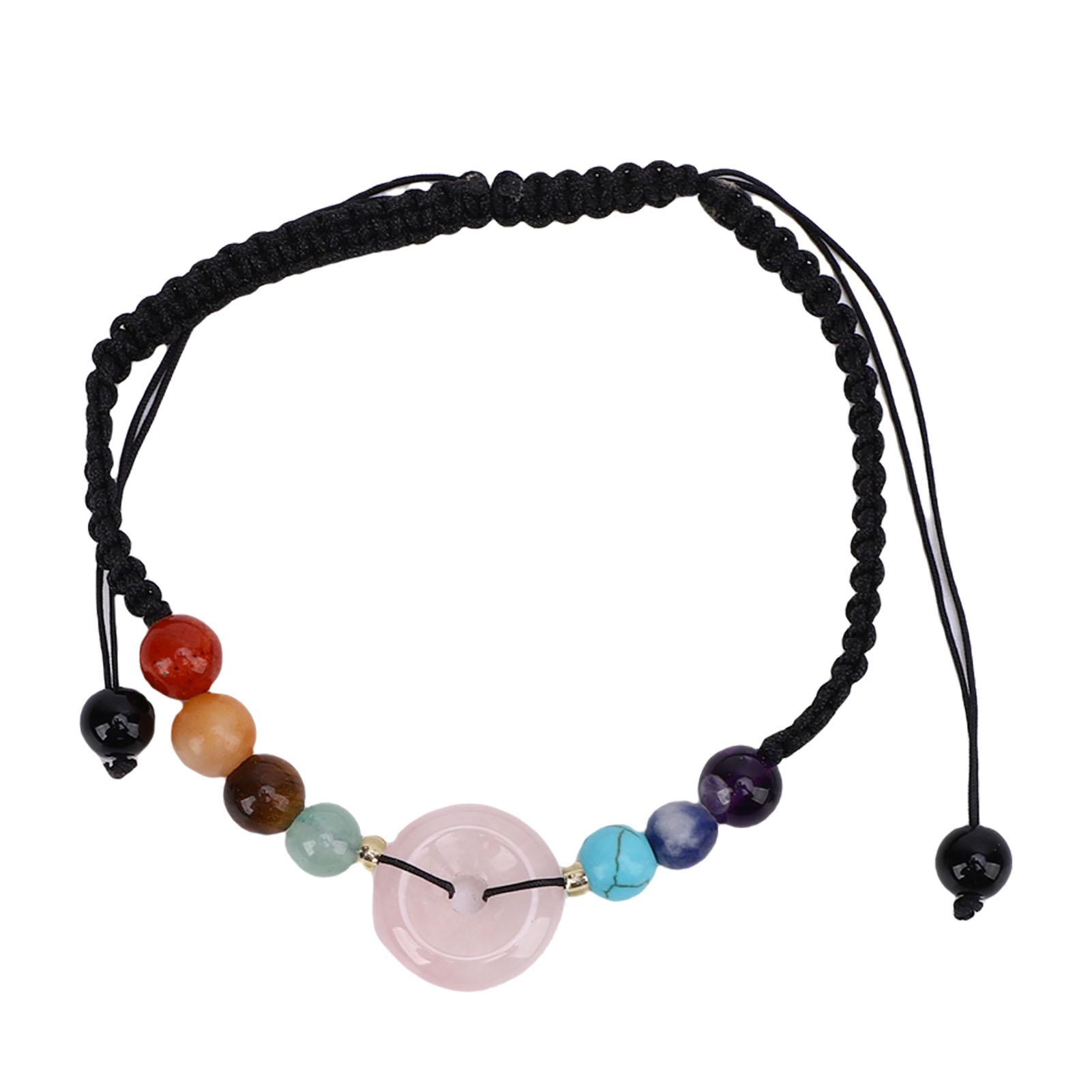 Браслет из хрустальных камней Ручная работа Плетеная веревка Женский браслет из бусин для ежедневного украшения Праздничный подарок Pink