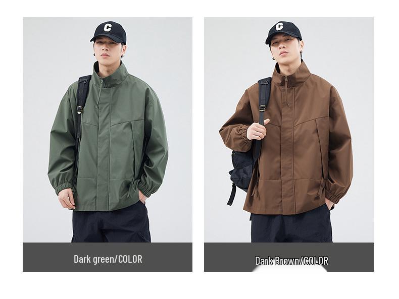 Męska modna kurtka casual ze stójką na wiosnę/jesień 2024