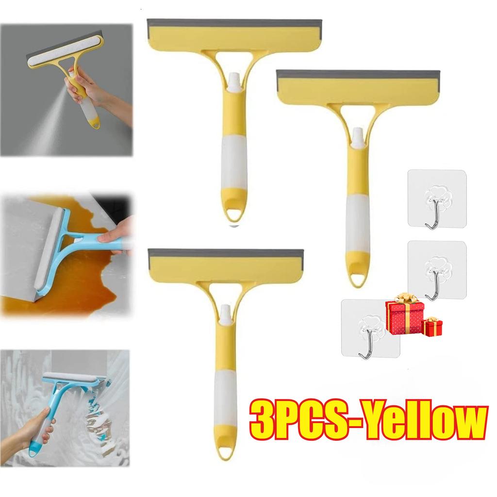 3-in-1 Silikon Glas Badezimmerreinigung Hand-Duschabzieher Wischer Spray Fensterwischer mit Düse Bewässerung Reinigung